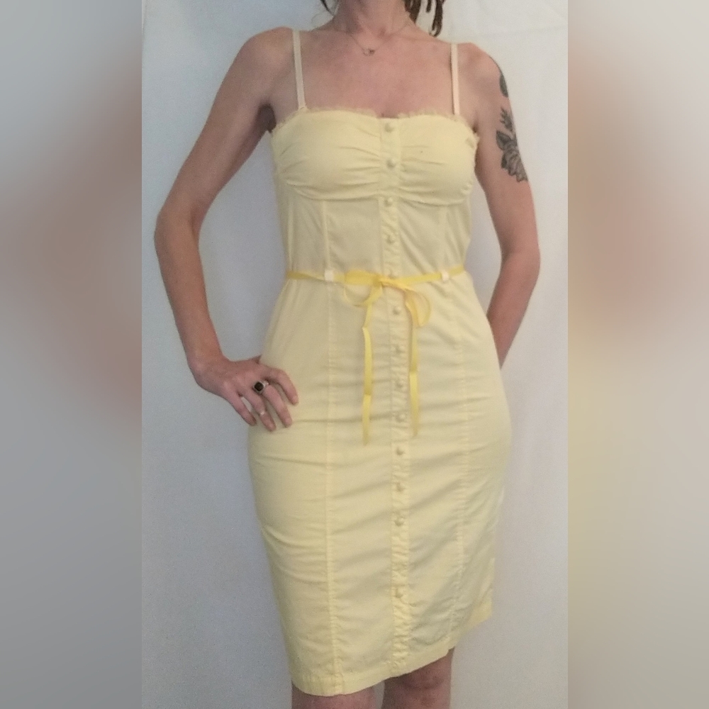 Y2K Max Rave Pencil Dress w/adjustable strapless M